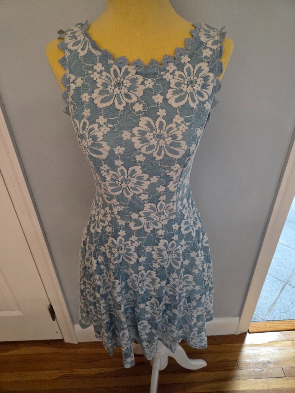 City Studio Light Blue & White Floral Dress